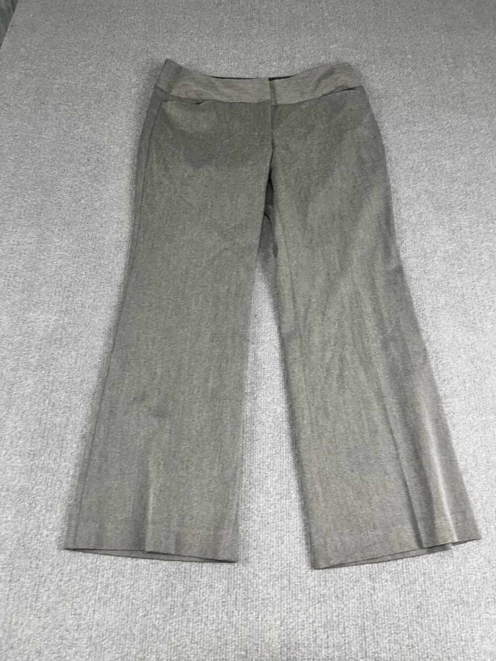 Express Design Studio Editor Gray Womens Dress Pants 8S Flat Front Wide Leg